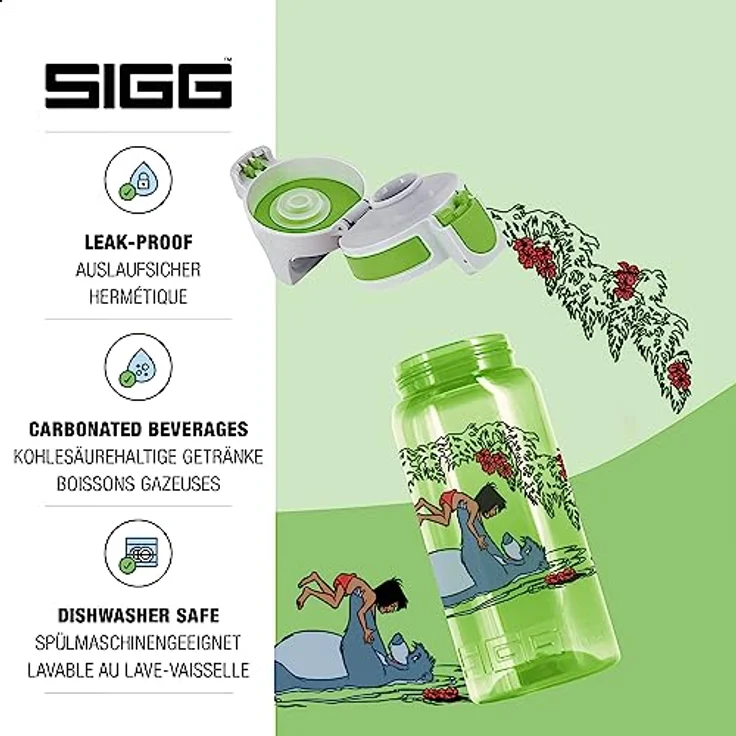 SIGG VIVA ONE Kinder Trinkflasche (0.5 L), schadstofffreie Kinderflasche mit auslaufsicherem Deckel, einhändig bedienbare Wasserflasche für Kinder – Bild 3