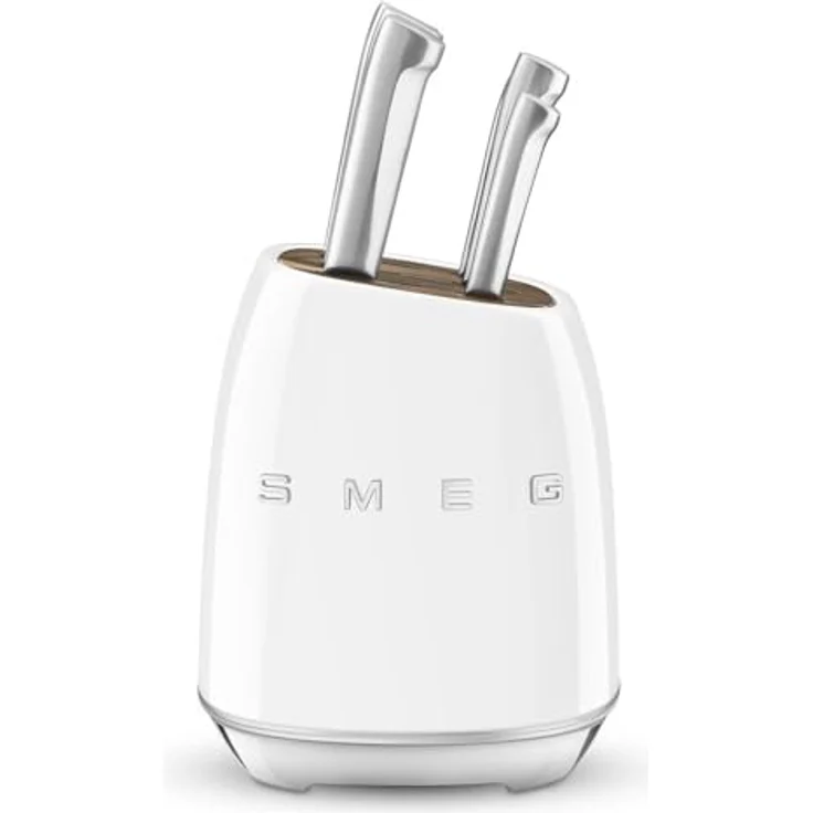 Smeg KBSF02WH, Messerblock aus Edelstahl mit 6 hochwertigen Messern, Weiß – Bild 1