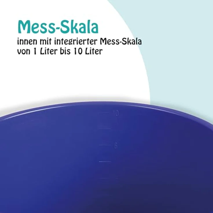 ProHome Putzeimer Kunststoff-Eimer mit Metallbügel, 10 Liter, stapelbar, BPA-frei, in Blau oder Anthrazit, Made in EU – Bild 4