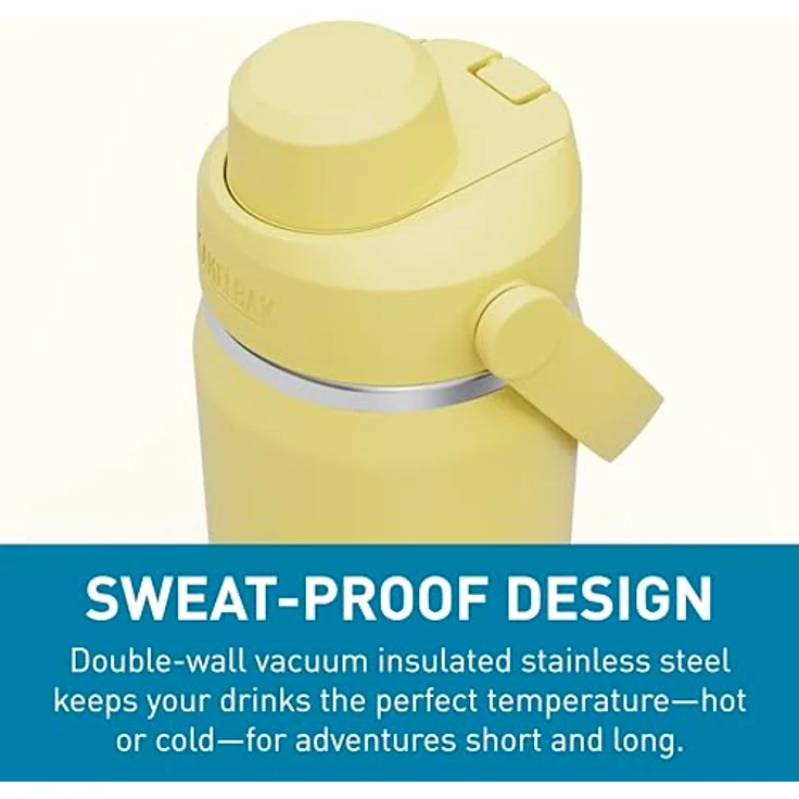 CamelBak Thrive Chug Trinkflasche, isolierter Edelstahl, 590 ml, auslaufsicher, gelbe Blüte – Bild 5