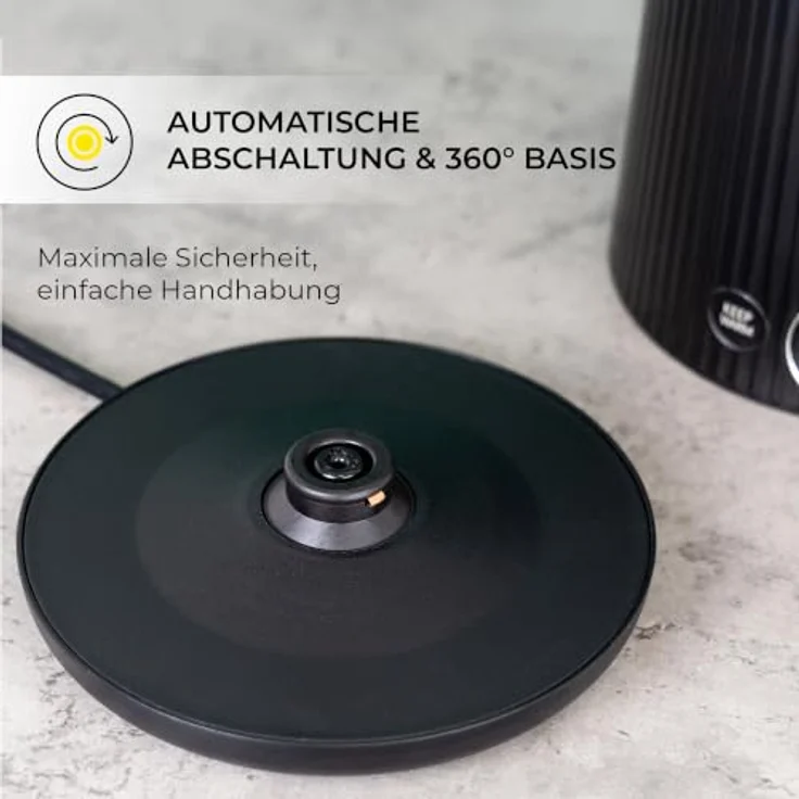 CHiATO heatPLAY Groove, Wasserkocher mit 1,7 Litern Fassungsvermögen und smartem Temperaturdisplay, Edelstahl mit matte Oberfläche – Bild 7