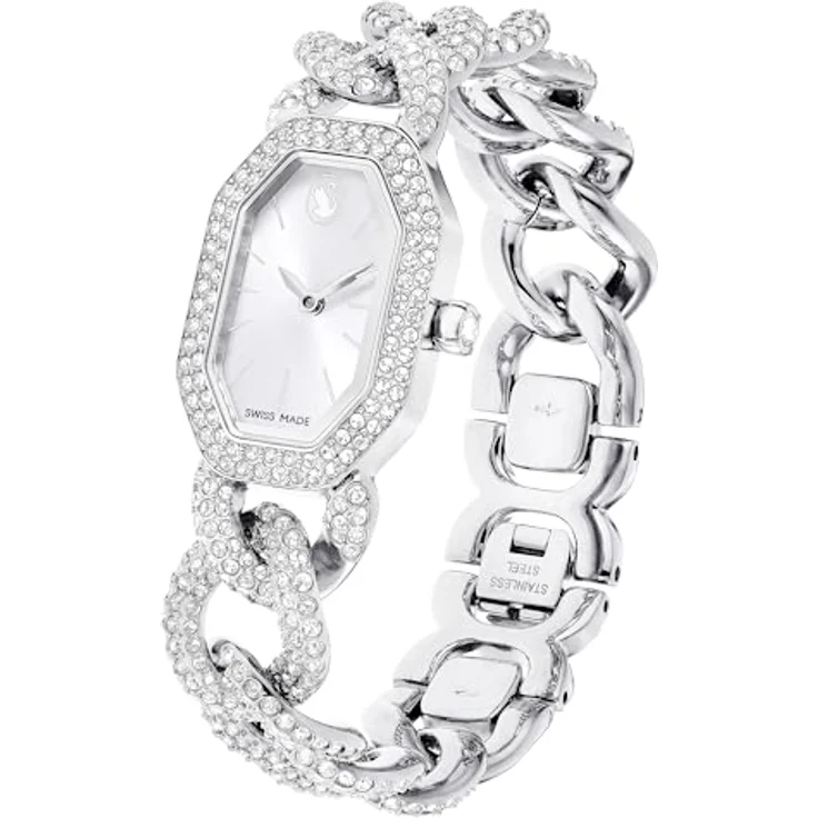Swarovski Dextera Chain Watch, Silberfarben, mit 623 Kristallen, Swiss Made, wasserdicht bis 30 Meter – Bild 2