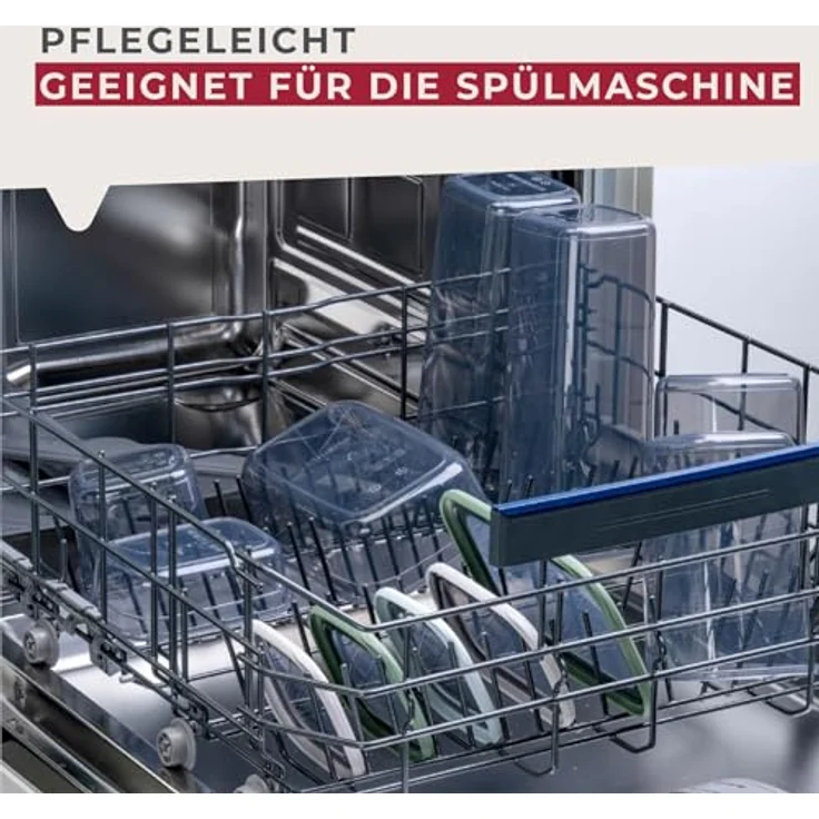 FACKELMANN Vorratsbox 1200ml, transparente Aufbewahrungsbox mit rauchgrünem Deckel, spülmaschinenfest, ideal für Meal Prep und unterwegs – Bild 5