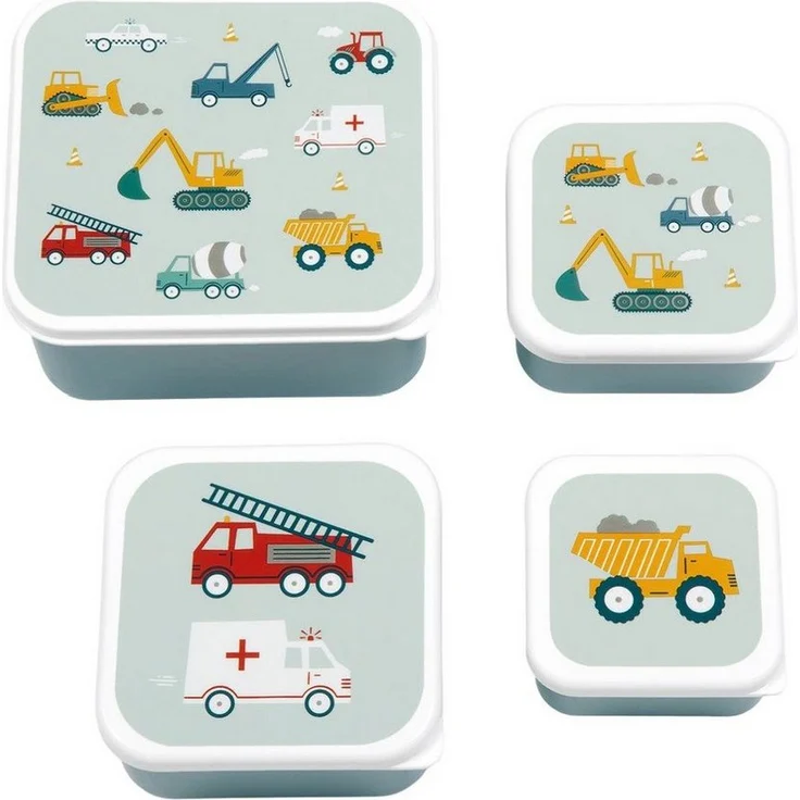 A Little Lovely Company Lunchbox Brotdose 4er Set Vesperdose Brotbox Pausenbrot - Verschiedene Farben und Größen