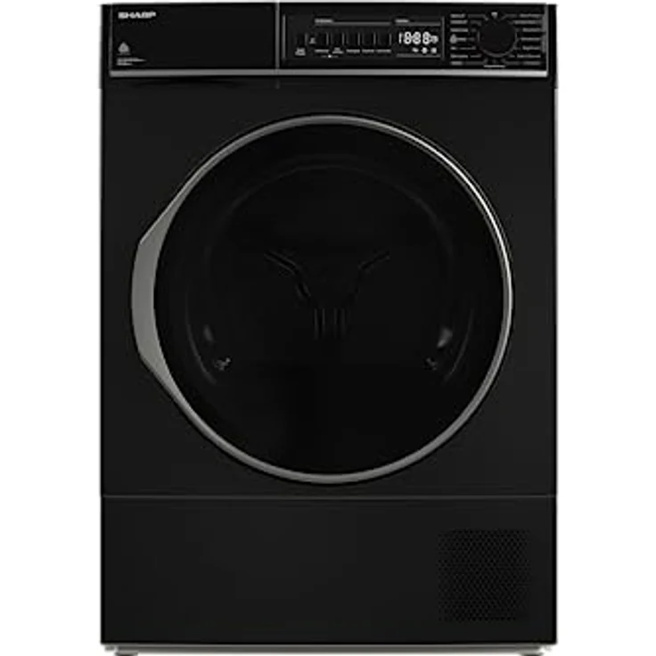 Sharp KD-ROHB8GBA+++-DEWärmepumpentrockner / A+++ / 8 kg / 15 Programme inkl. 30 min Kurzprogramm / BubbleDrum-Schontrolmmel mit LED-Trommelbeleuchtung / Ablaufschlauch / Schwarz – Bild 1