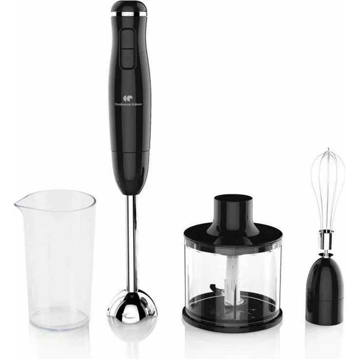 Continental Edison CEHB01, Multifunktions Handmixer mit 400 W Leistung, schwarz