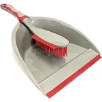 HAC24 2in1 Kehrset Handfeger mit Gummiborsten Kehrschaufel Kehrgarnitur Handkehrset Handbesen Schaufel