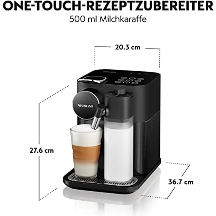Nespresso De'Longhi EN640.B Gran Lattissima Kaffeekapselmaschine mit automatischem Milchsystem,19 Bar Druck,1400W,Schwarz – Bild 3