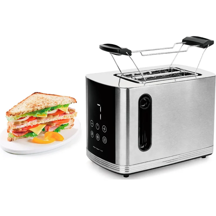 Emerio Toaster WK-119255.5, 2 kurze Schlitze, 800 W, mit Brötchenaufsatz – Bild 1