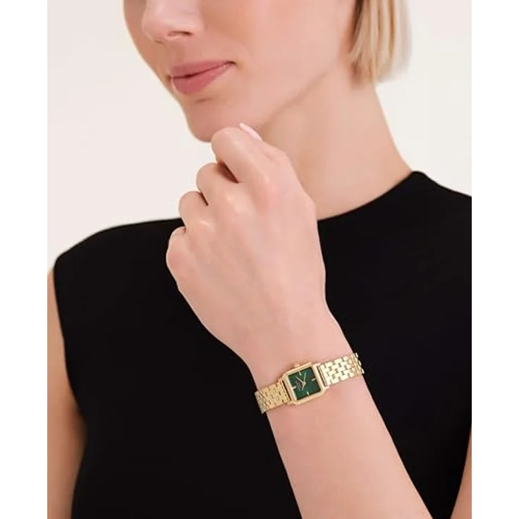 ROSEFIELD Quarzuhr Boxelle, goldfarben mit grünem Sunray-Zifferblatt, elegantes Design, wasserdicht bis 3 bar – Bild 2