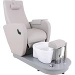 Physa Fußbad Fußpflegestuhl mit Fußwanne 200 kg grau Kosmetikliege elektrischer