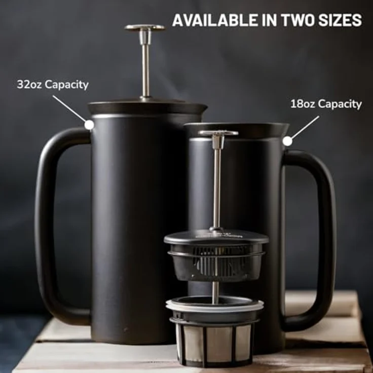 Espro French Press P7 Kaffeekanne, 0,53l, doppelter Mesh-Filter, Matte Black – Bild 4