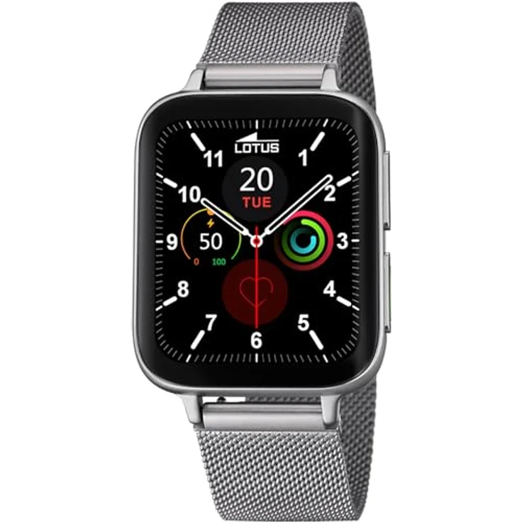 Lotus Herren Smartwatch 50032/1 Silber mit Edelstahlarmband, Herzfrequenzmessung, Blutdruckanzeige, 2. BT und App Unterstützung – Bild 2
