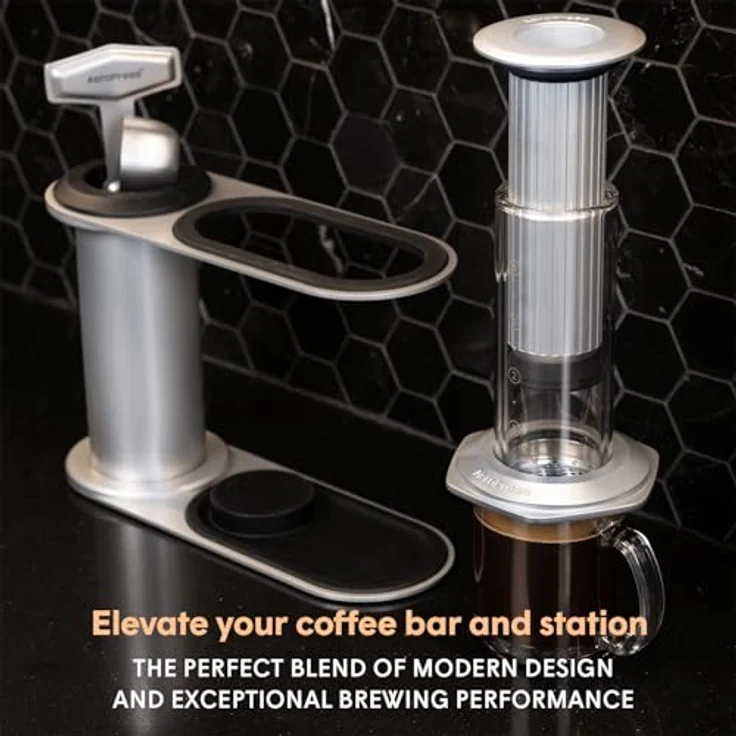 AeroPress Edelstahl-Organizerständer, kompakter Caddy mit Ablagefach für Filter, passend für Premium-, Clear- und Original-Kaffeemaschinen – Bild 3
