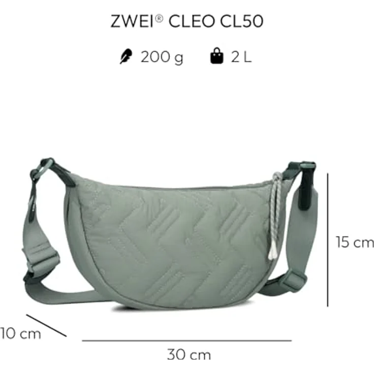 Zwei Cleo Umhängetasche 30 cm, elegante Handtasche in Schwarz – Bild 2