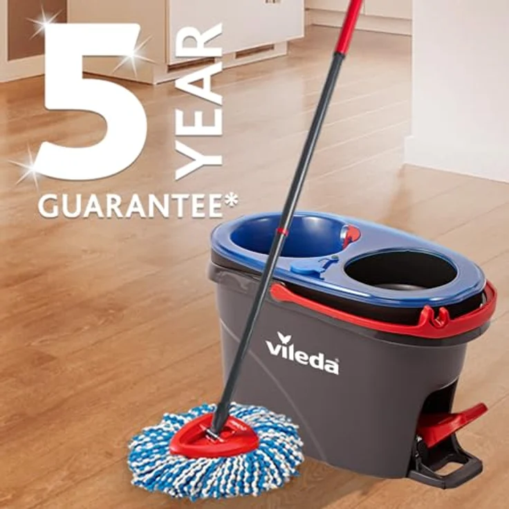 Vileda H2PRO Spin Mop Bodenwischer mit Zweitanksystem und Powerschleuder, 123 cm Teleskopstiel – Bild 6