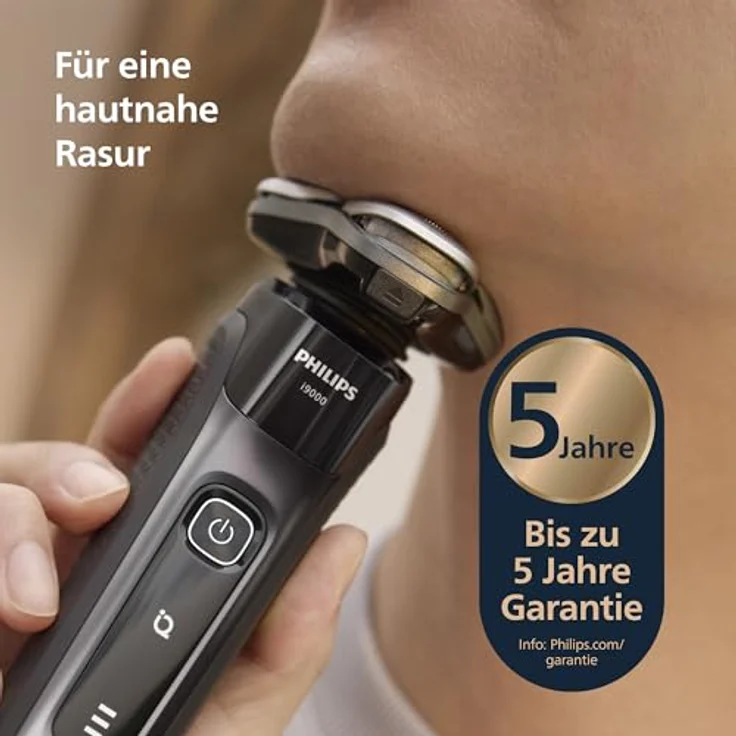 Philips X9000/10 Elektrorasierer i9000, Triple Action Lift & Cut-System, Dual SteelPrecision Klingen, tiefschwarz, Nass- und Trockenrasur – Bild 2