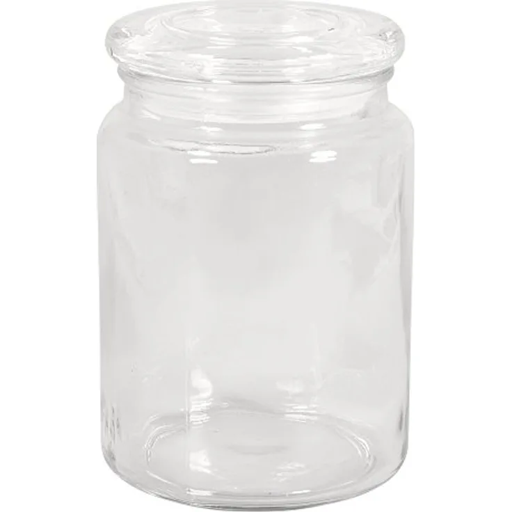 Rayher 46048000 Vorratsglas mit Glasdeckel, 900 ml, Ø 10 cm, Höhe 14,5 cm, Öffnung Ø 7,5 cm, Hochwertiges Design