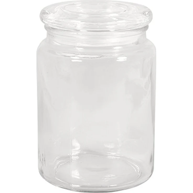 Rayher 46048000 Vorratsglas mit Glasdeckel, 900 ml, Ø 10 cm, Höhe 14,5 cm, Öffnung Ø 7,5 cm, Hochwertiges Design