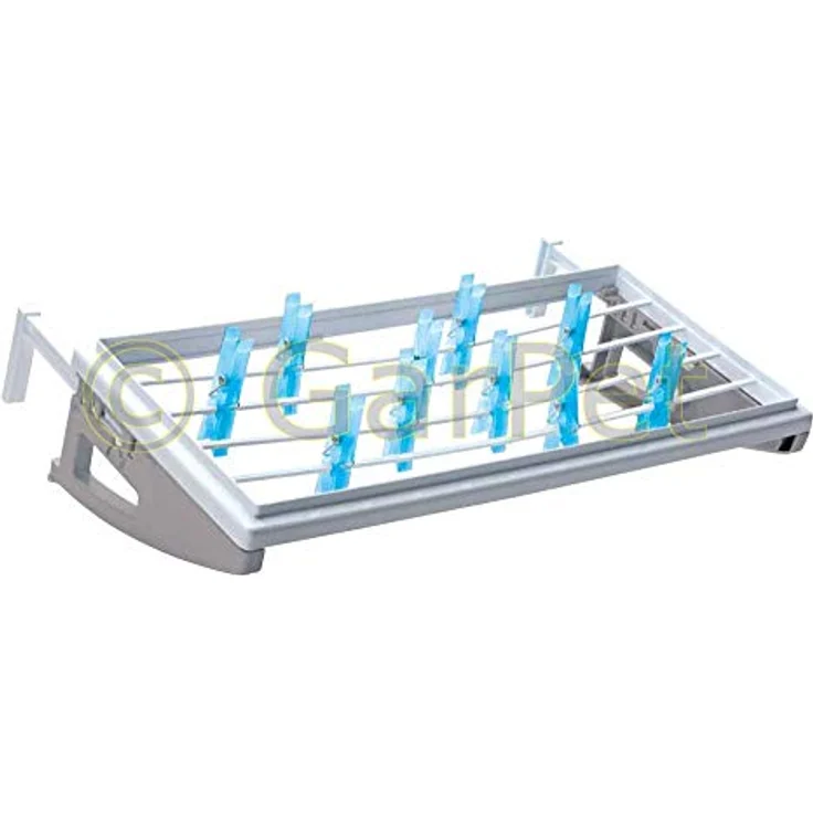 Bama Spa Heizungstrockner Heizkörper Badewanne Balkon Wäsche Trockner inkl Wäscheklammern, einstellbar von 5-20 cm, vielseitig einsetzbar, attraktive und zeitlose Farbe – Bild 1