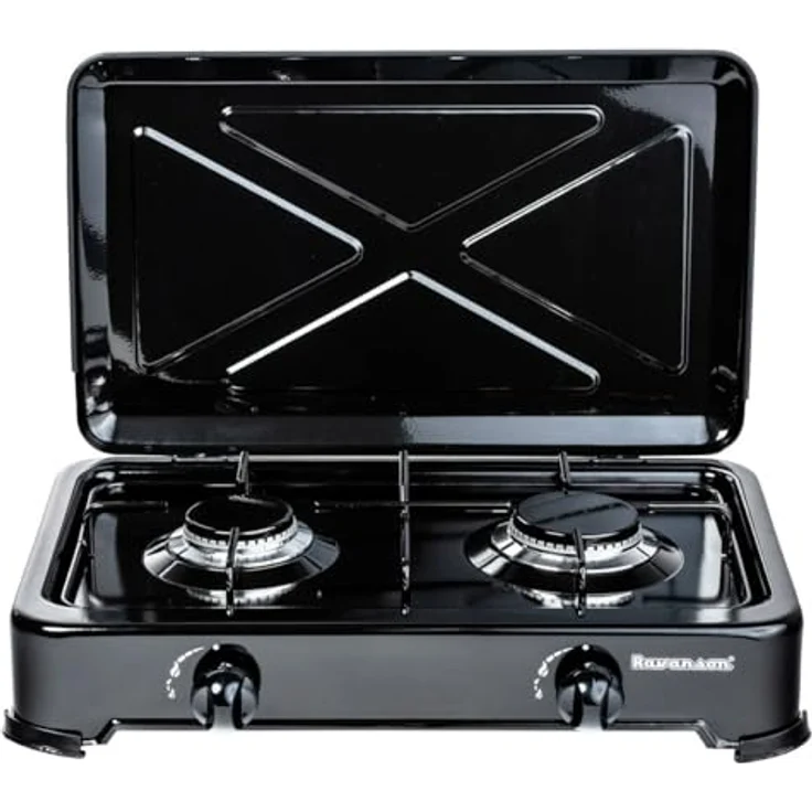 Ravanson K-02TB Black Countertop Gas Kochfeld mit 2 Zonen – Bild 2