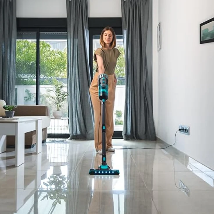 Cecotec Vertikaler Staubsauger Conga 700 PowerHead, 615W, 18kPa, motorisierte Bürste, inkl. Zubehör, schwarz – Bild 3