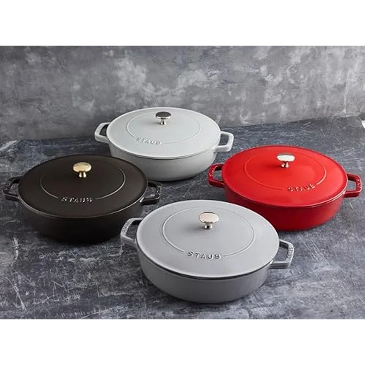 Staub Bräter mit Chistera, Induktionsgeeignet, Gusseisen, Graphitgrau, 24 cm, 1 Einheiten – Bild 9