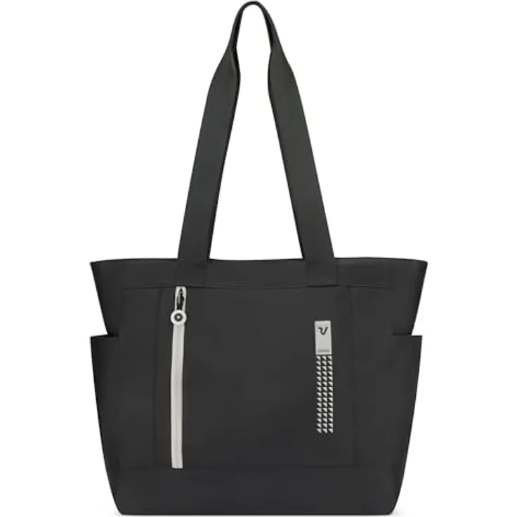 Roncato Compact Neon Shopper Tasche, 37 cm, Silber, faltbar und wasserabweisend