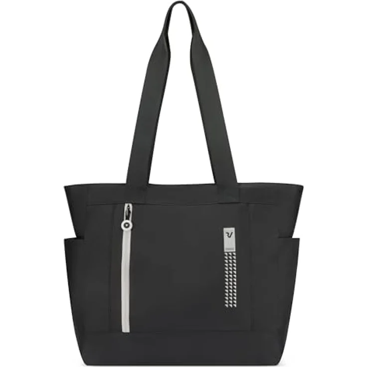 Roncato Compact Neon Shopper Tasche, 37 cm, Silber, faltbar und wasserabweisend – Bild 1