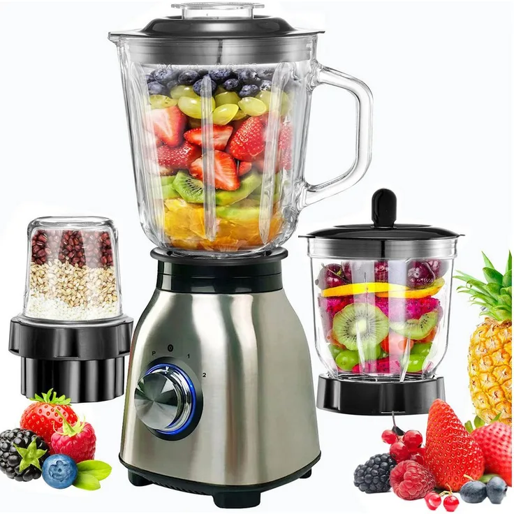 ibettertec Standmixer Mixer Smoothie Maker 1500 W, Edelstahl, 1,5L Glasbehälter, tragbare Tasse, 6-Klingen, selbstreinigend