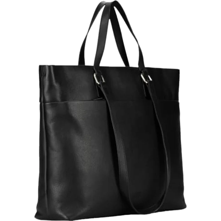 Jost Lysa Business Shopper, 100% Leder mit Laptopfach 36 cm, schwarz – Bild 1