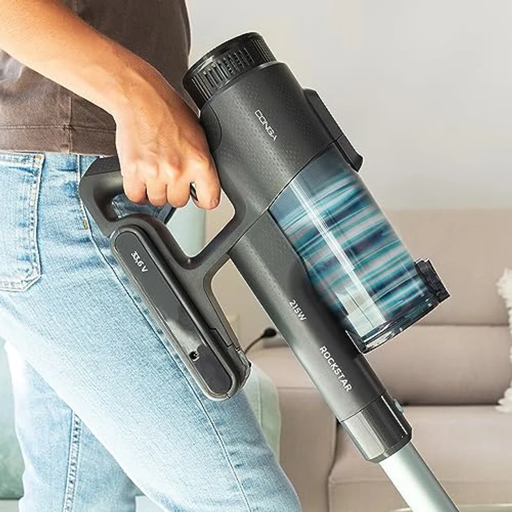 Cecotec Akku-Stielstaubsauger Conga Rockstar 1500 Ray Jalisco, 215 W, 12 kPa, 45 Minuten Autonomie, 3-in-1, Jalisco-Bürste, 2 Programme, Paralleler Zyklon, 500 ml Behälter – Bild 5