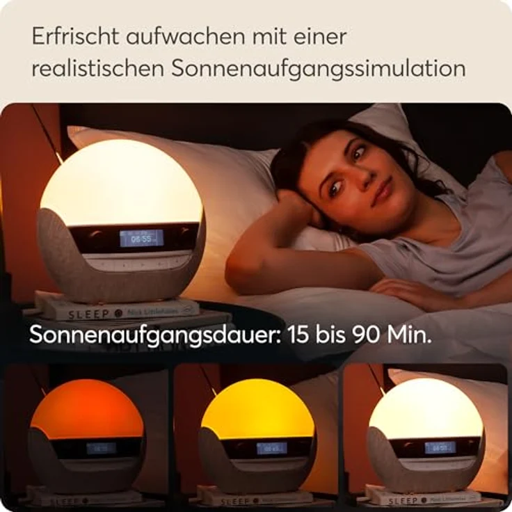 Lumie Bodyclock Luxe 700FM, Lichtwecker mit anpassbarem Sonnenauf- und -untergang, UKW-Radio & Bluetooth Lautsprecher, optimiert für Schlaf mit minimalem Blaulicht – Bild 3