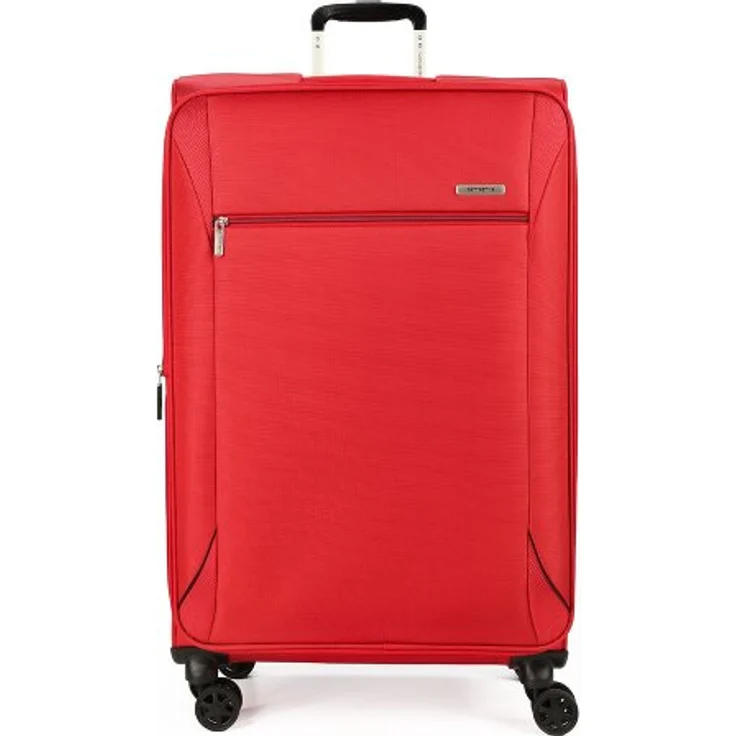 Samsonite Base Breeze 4 Rollen Trolley 78 cm, rot, mit Dehnfalte aus 100% Polyester