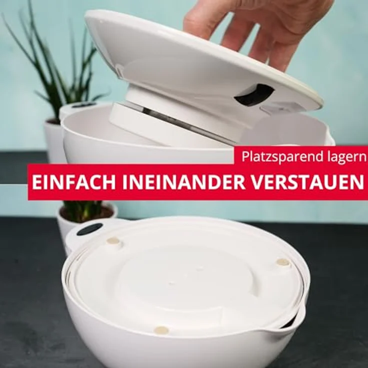 Westmark Küchenwaage mit Rührschüssel, mechanische Waage bis 5 kg mit 2,3 l Schüssel, weiß, platzsparend und ohne Batterien – Bild 5