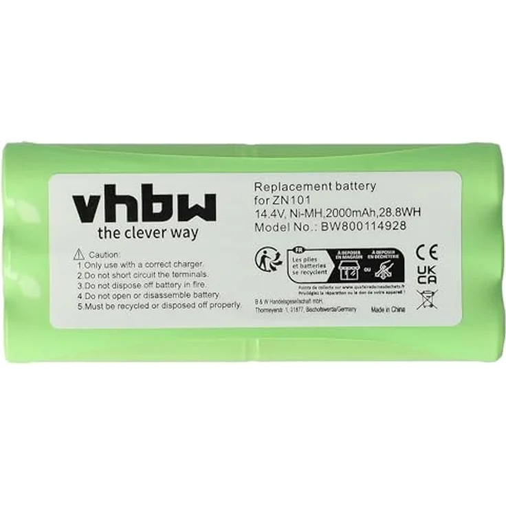 vhbw Akku Ersatz für Dirt Devil R1-L051B, 0607004, 0610014, 0606004, 0611004, 14,4 V, 2000 mAh NiMH, Grün – Bild 3