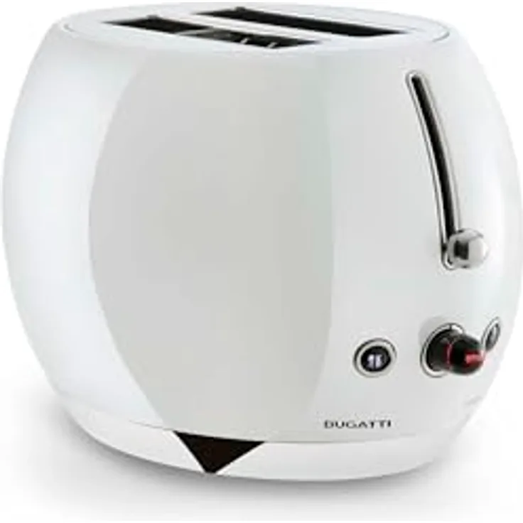 BUGATTI Romeo, Multifunktions-Design-Toaster aus Edelstahl, 7 Bräunungsstufen, 4 Funktionen, Weiß