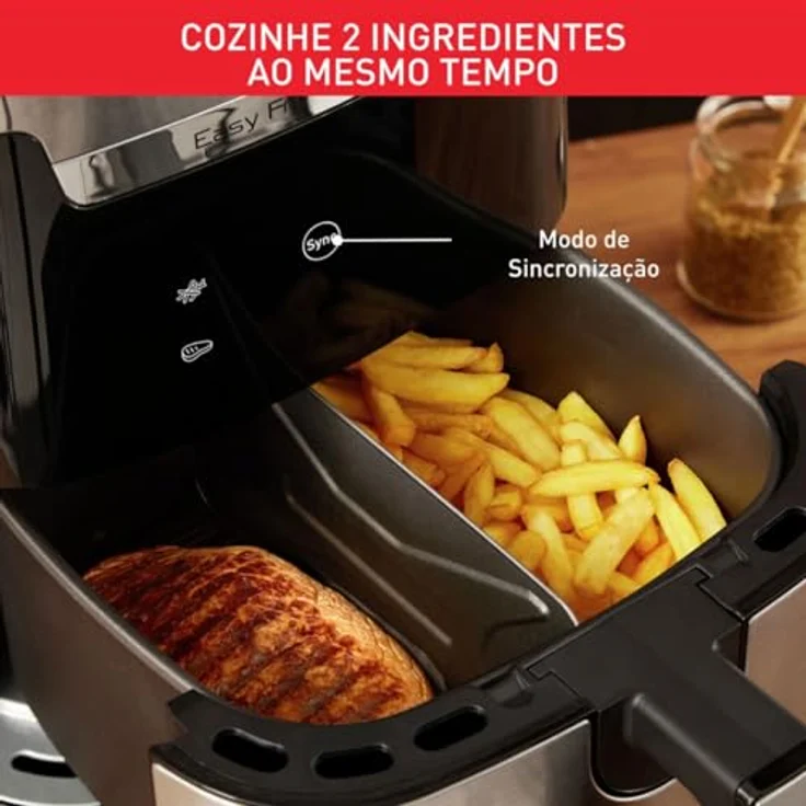 Moulinex Fritteuse Moulinex Heißluft Fritteuse ohne Öl EZ801D 1830 W 6,5 L Friteuse Fritt, 1830 W, Edelstahl – Bild 2