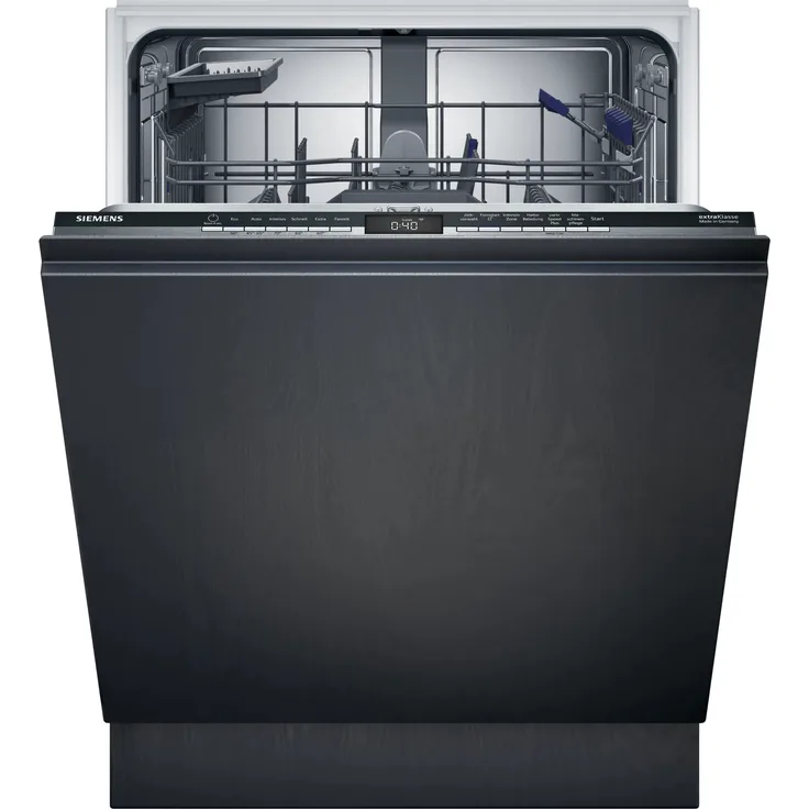 Siemens Extraklasse SN65YX00BD, vollintegrierbarer Geschirrspüler mit 13 Maßgedecken, schwarz, Smart Home und 6 Programmen