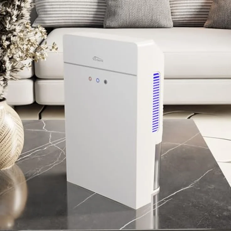 Tronitechnik EF-03, Luftentfeuchter bis 600 ml/24 h, 2,2 L Tank, Glasfront, mit Abtautomatik und Schlauchanschluss, leise, für Räume bis 30 m² – Bild 2