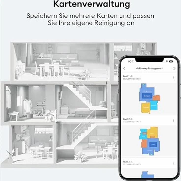 Ultenic T10 Pro Saugroboter mit Wischfunktion, 4000 Pa Staubsauger mit Absaugstation und UV Licht, LiDAR Navigation, Laufzeit 220 Min, APP/Alexa Kontrolle, Teppiche und Tierhaare – Bild 5