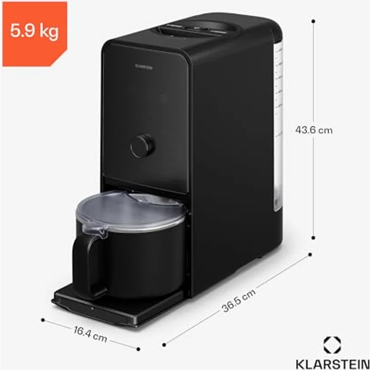 Klarstein Marcia Touch Nussdrink- und Haferdrinkmaschine, 1200W, 12 Programme, Selbstreinigung, 1,2L Edelstahl, LCD-Touch – Bild 8