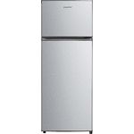 Comfee RCT284DS2 Kühl-/Gefrierkombination/Gefrierteil oben/176 kWh/Jahr/143cm Höhe/LED Licht/Reversibles Türscharnier/Silber