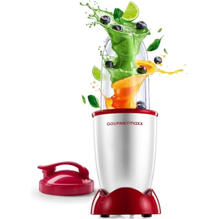 GOURMETmaxx Mixer Mr. Magic 4-tlg. | Standmixer mit 400W Powerbase, Edelstahl-Kreuzklinge, 500ml Becher & To Go Deckel, kompakt für Smoothies & Shakes – Bild 1