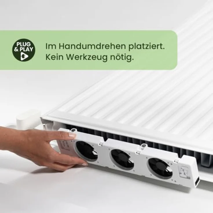 SpeedComfort Heizkörper Ventilator Duo Set, 2 Stück mit Control Sensor, für Heizkörper 70-120 cm, bis zu 22% Energieeinsparung, wärmepumpen-geeignet, mehrere Geschwindigkeiten – Bild 3