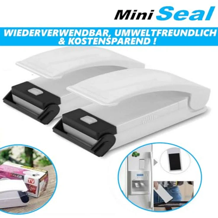 MiniSeal Mini Folienschweißgerät Vakuumierer Vakuumiergerät, Handschweißer Einschweißgerät Portabler Tüten Verschweißer [2er Set] – Bild 5