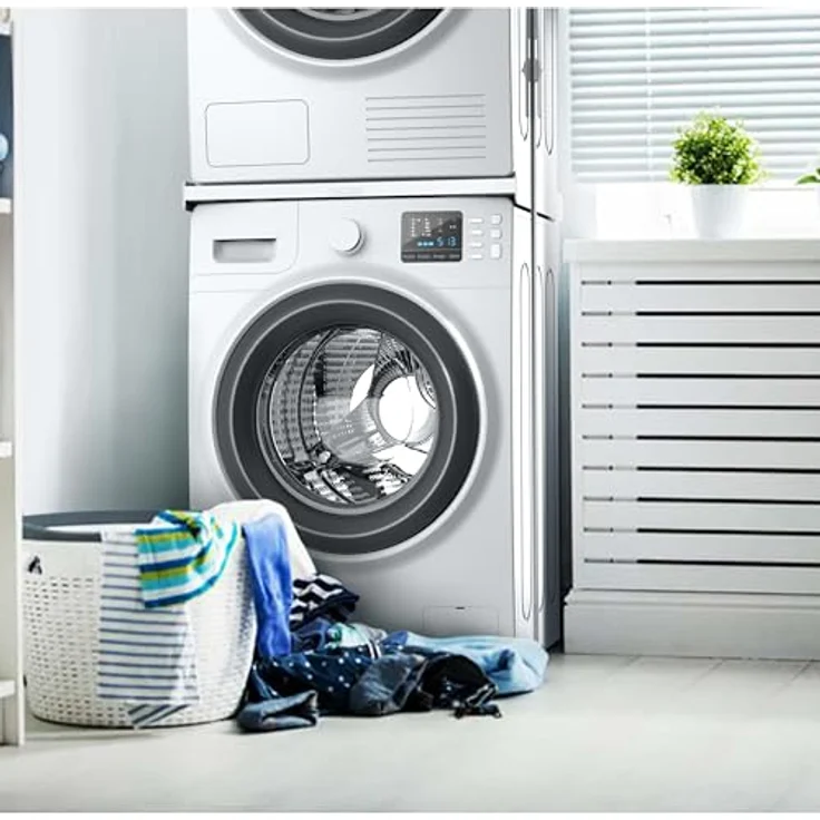Meliconi TORRE UP, Universal Overlay Set aus 30% recyceltem Kunststoff mit 6 m Sicherheitsgurt und Wasserwaage für Waschmaschine und Trockner – Bild 3