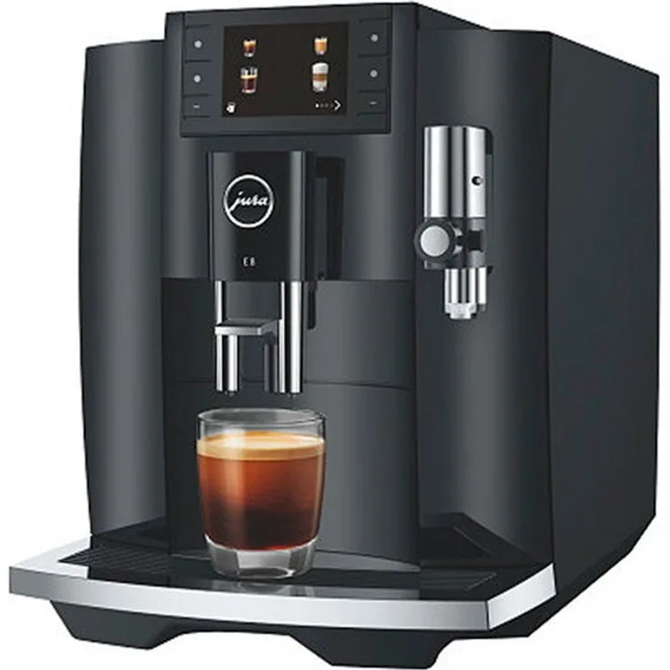 JURA Kaffeevollautomat 15584 E8 Piano Black (EC), einstellbare Tassenfüllmenge, Klartext-Display - Preisvergleich