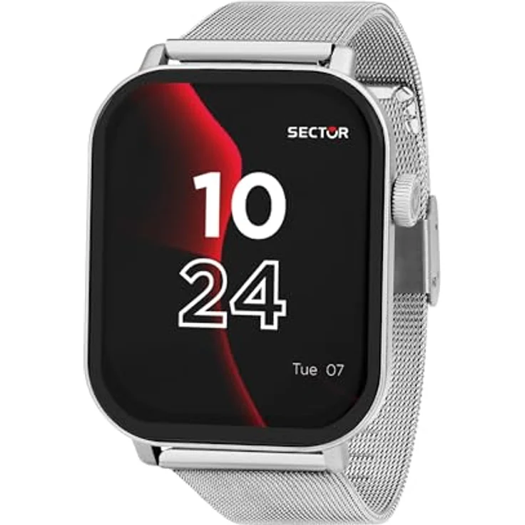 Sector No Limits S-07 Smartwatch Herren, Digital, 38 mm, IP68 wasserdicht, Milanaise-Mesh-Stahlarmband – Bild 1