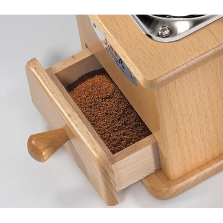 Zassenhaus Brasilia, Kaffeemühle aus Buchenholz mit stufenlosem Mahlgrad, Schwarz – Bild 3